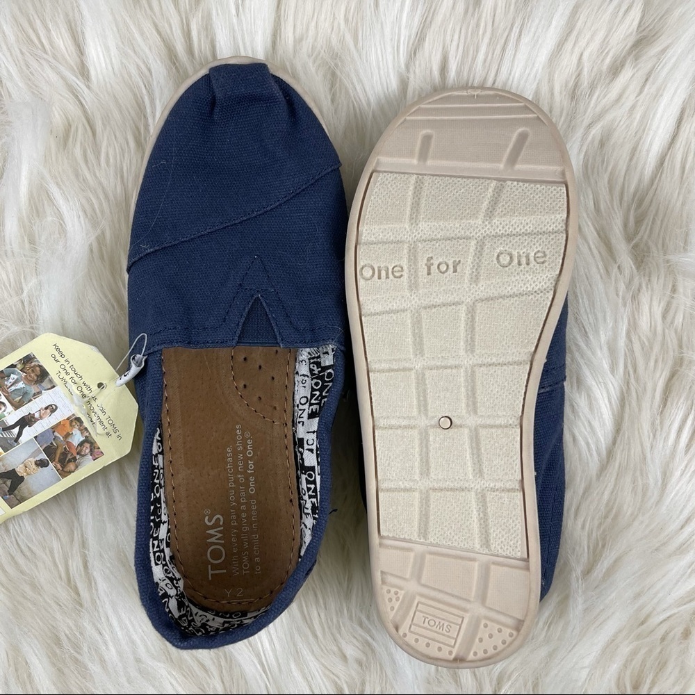 Youth Toms Blue Alpargata Slip On Shoes 2 US - Picture 7 of 8
